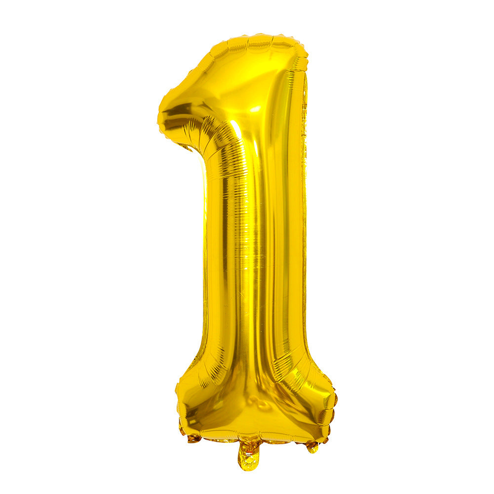 32" Gold Letter Balloons Alphabet Number Foil Mylar Balloons Number "1"