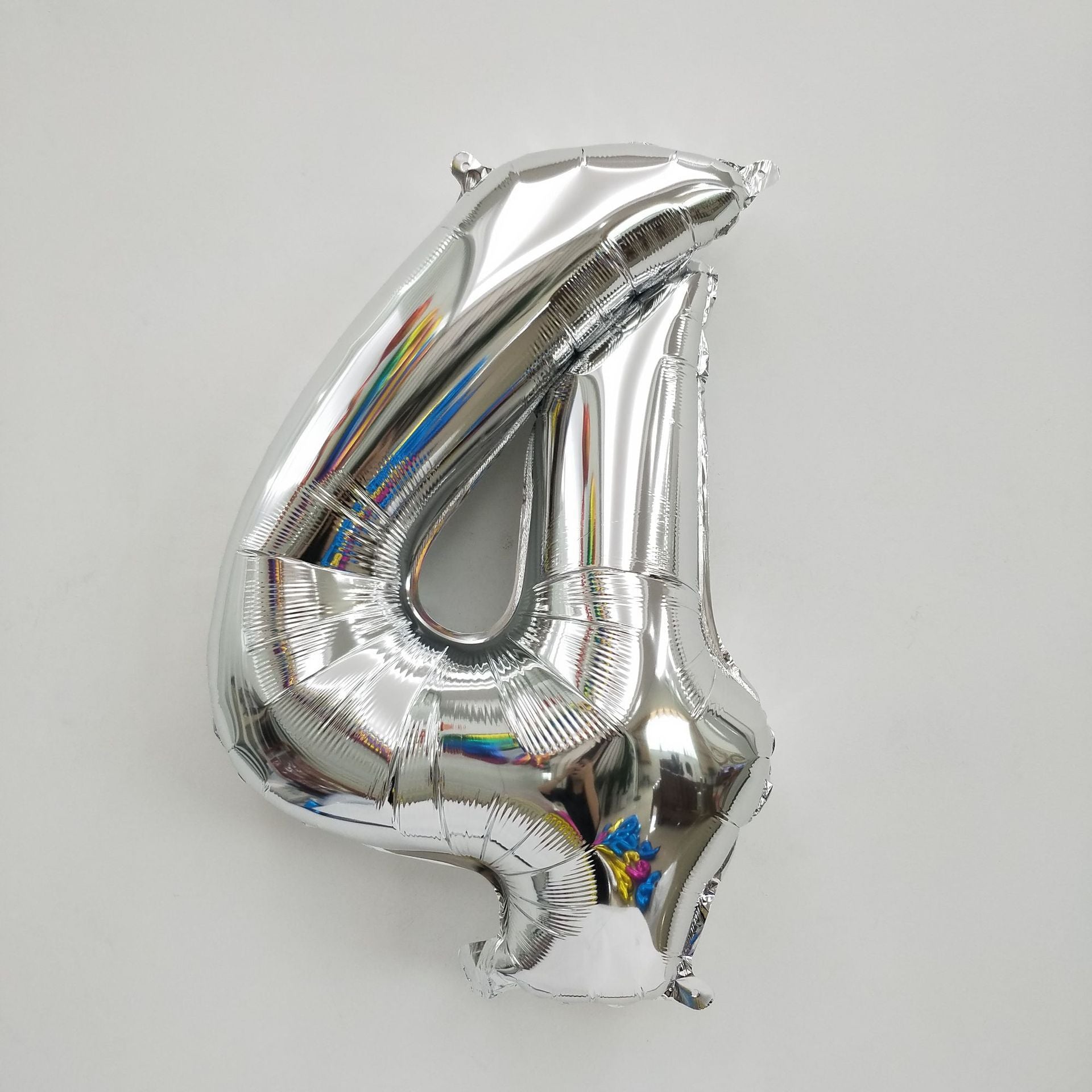 16" Silver Letter Balloons Alphabet Number Foil Mylar Balloons Number "4"