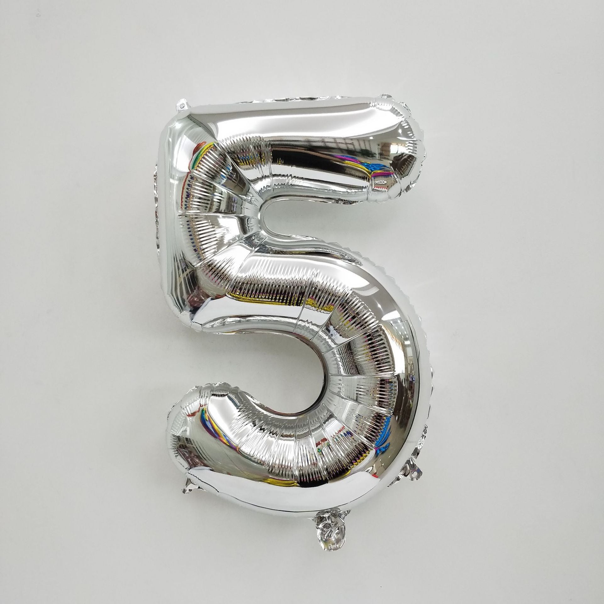 16" Silver Letter Balloons Alphabet Number Foil Mylar Balloons Number "5"