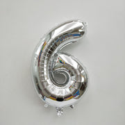 16" Silver Letter Balloons Alphabet Number Foil Mylar Balloons Number "6"