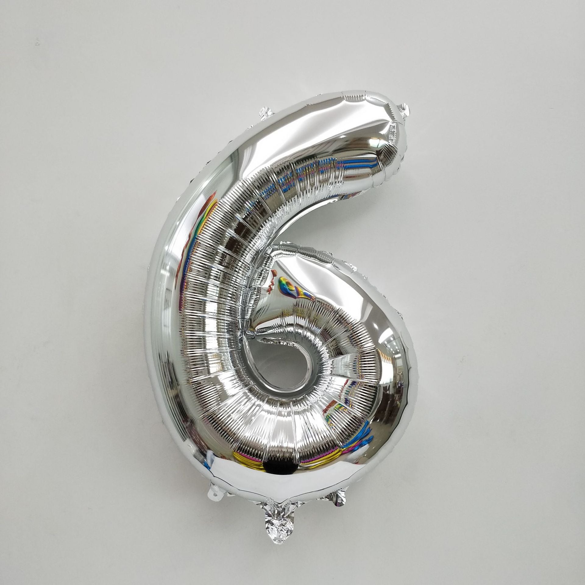 16" Silver Letter Balloons Alphabet Number Foil Mylar Balloons Number "6"