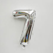 16" Silver Letter Balloons Alphabet Number Foil Mylar Balloons Number "7"