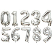 Silver Number Balloon Foil Mylar Party Wedding Bachelorette Birthday Bridal Shower Graduation Anniversary Celebration Decoration can fly with helium