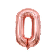 16" Rose Gold Letter Balloons Alphabet Number Foil Mylar Balloons Number "0"