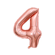 16" Rose Gold Letter Balloons Alphabet Number Foil Mylar Balloons Number "4"