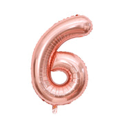 32" Rose Gold Letter Balloons Alphabet Number Foil Mylar Balloons Number "6"
