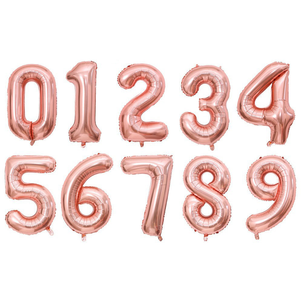16" Rose Gold Letter Balloons Alphabet Number Foil Mylar Balloons Number "5"