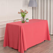 Economy Polyester Tablecloth 90"x132" Oblong Rectangular Oak Red