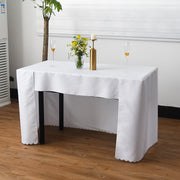 Open Back Fitted Rectangle Tablecloths 72"x30" For 6 Foot Tables White