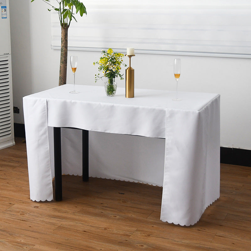 Open Back Fitted Rectangle Tablecloths 72"x30" For 6 Foot Tables White
