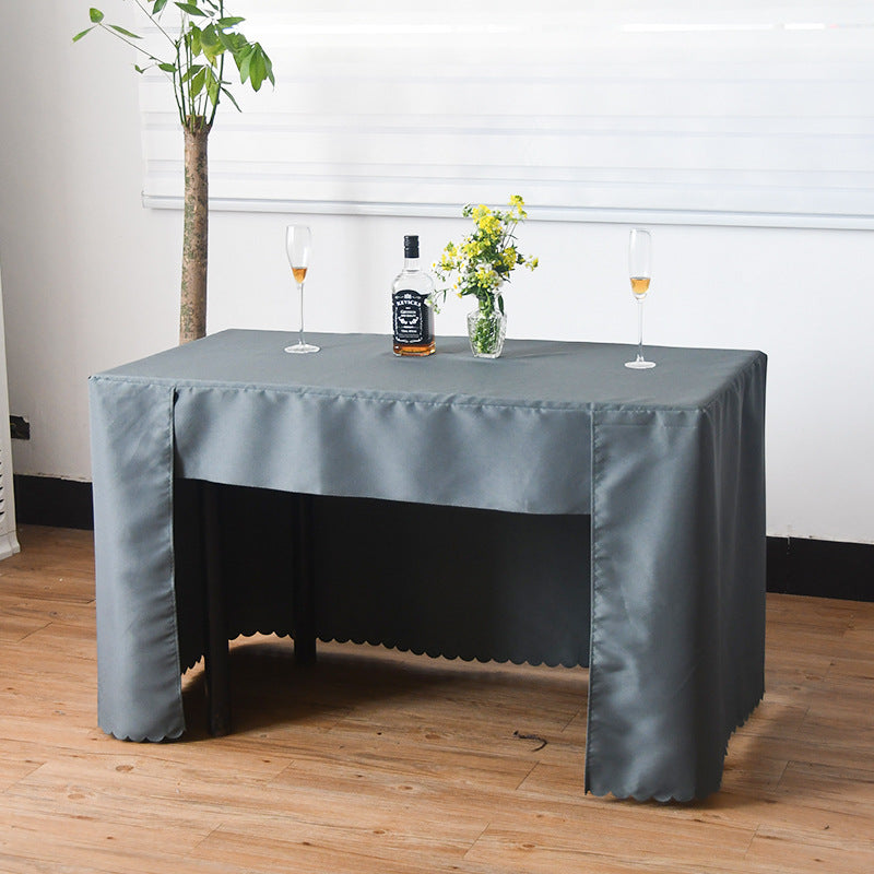 Open Back Fitted Rectangle Tablecloths 72"x30" For 6 Foot Tables Dark Gray
