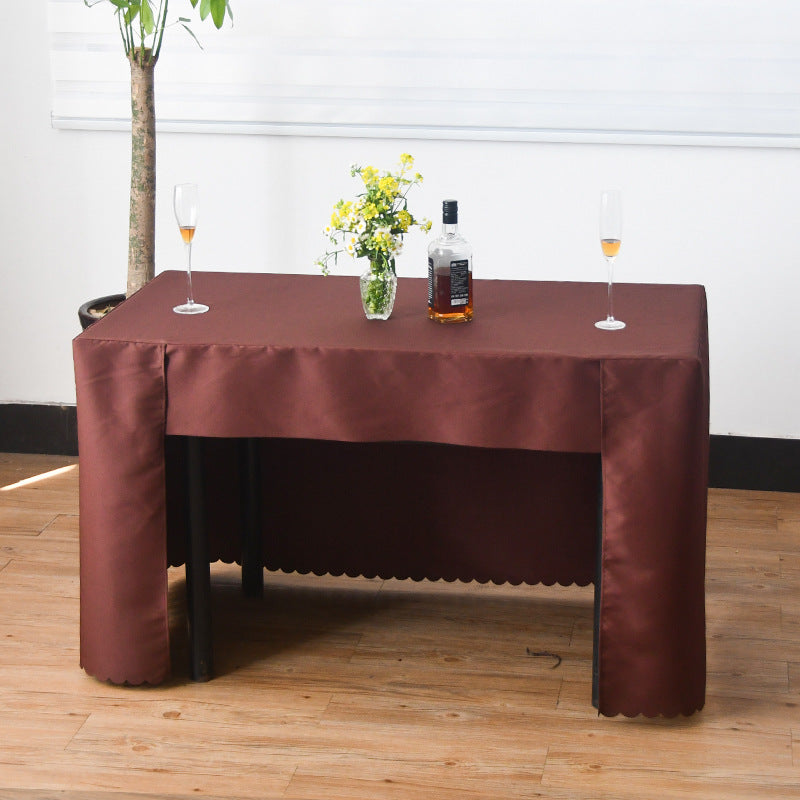 Open Back Fitted Rectangle Tablecloths 72"x30" For 6 Foot Tables Dark Brown