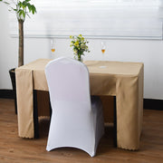 Open Back Fitted Rectangle Tablecloths 72"x30" For 6 Foot Tables Brown
