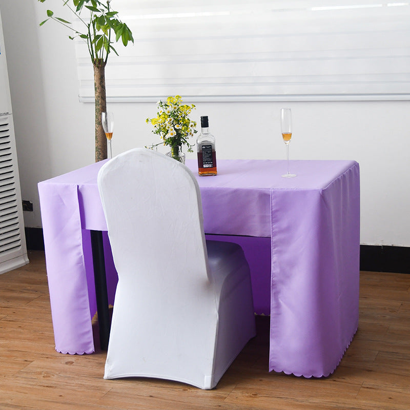 Open Back Fitted Polyester Rectangle Tablecloth 96"x30" Light Purple