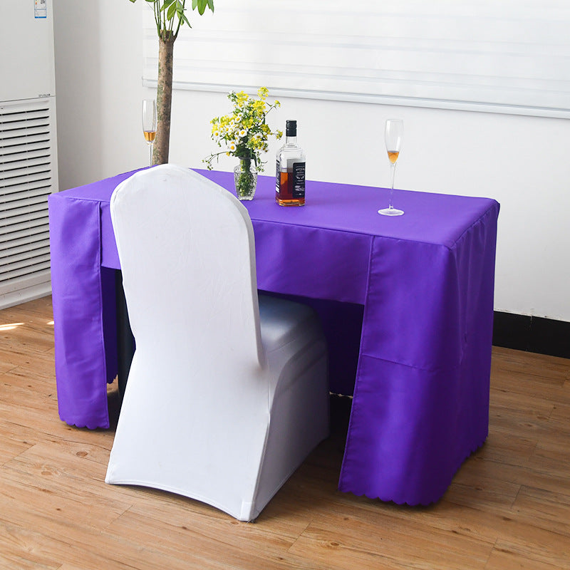 Open Back Fitted Rectangle Tablecloths 72"x30" For 6 Foot Tables Purple