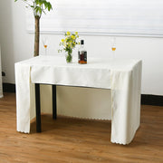 Open Back Fitted Rectangle Tablecloths 72"x30" For 6 Foot Tables Off White