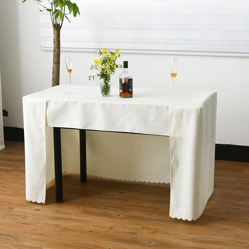 Open Back Fitted Rectangle Tablecloths 72"x30" For 6 Foot Tables Off White