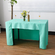 Open Back Fitted Rectangle Tablecloths 72"x30" For 6 Foot Tables Tiffany Blue