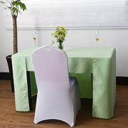 Open Back Fitted Rectangle Tablecloths 72"x30" For 6 Foot Tables Light Green