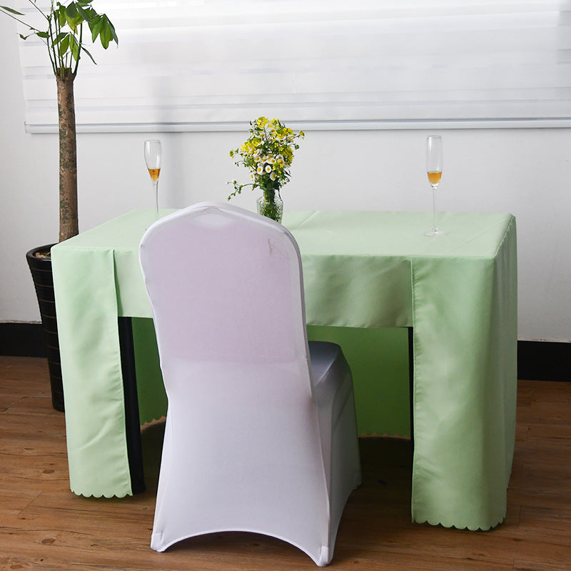 Open Back Fitted Rectangle Tablecloths 72"x30" For 6 Foot Tables Light Green
