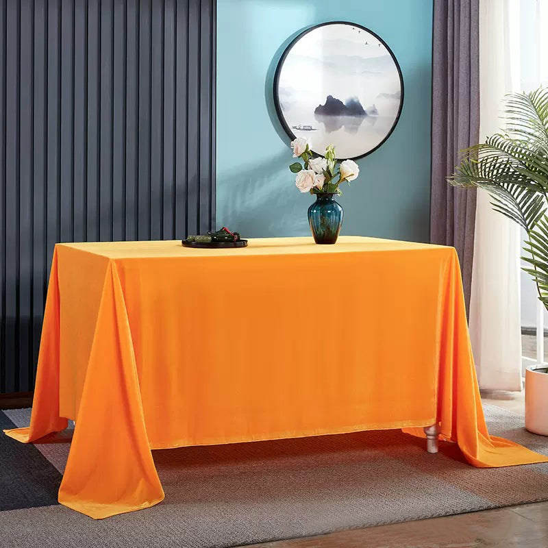 Velvet 90"x132" Rectangular Tablecloth Orange