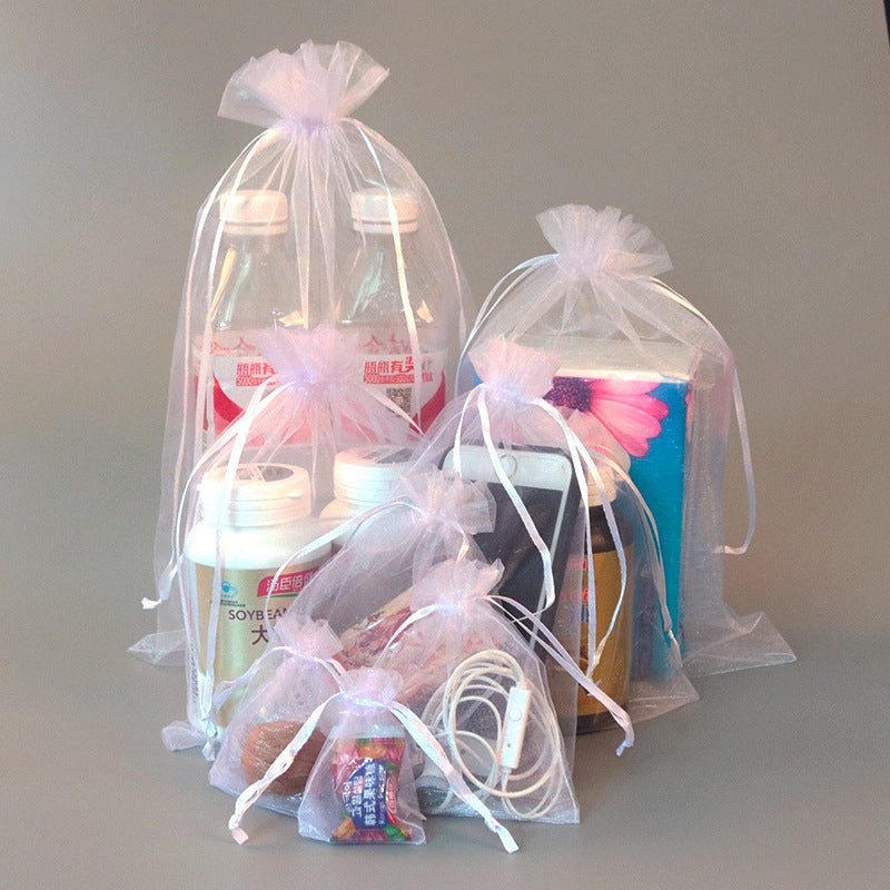 10 Pc Organza Drawstring Wedding Party Favor Gift Bags 5"x7" Wine Red