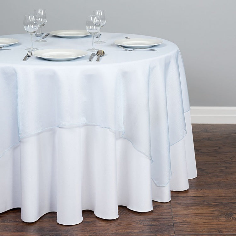 Organza Table Overlay 72"x72" Cream White