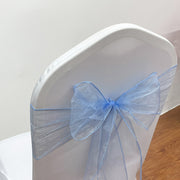 5 Pc Organza Chair Sashes Sheer Sky Blue