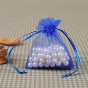 10 PCS Organza Bags 3''X4'' Sheer Christmas Mesh Drawstring Gift Bags Royal Blue