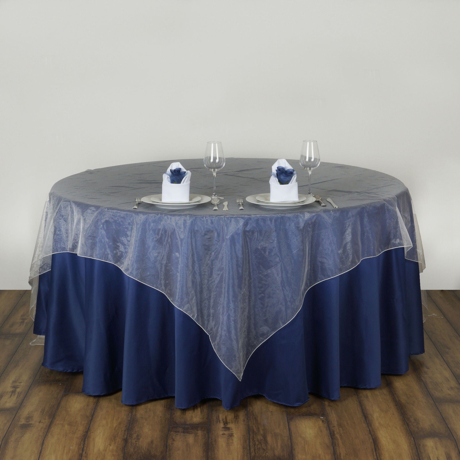 Organza 72"x72" Table Overlay Cream White
