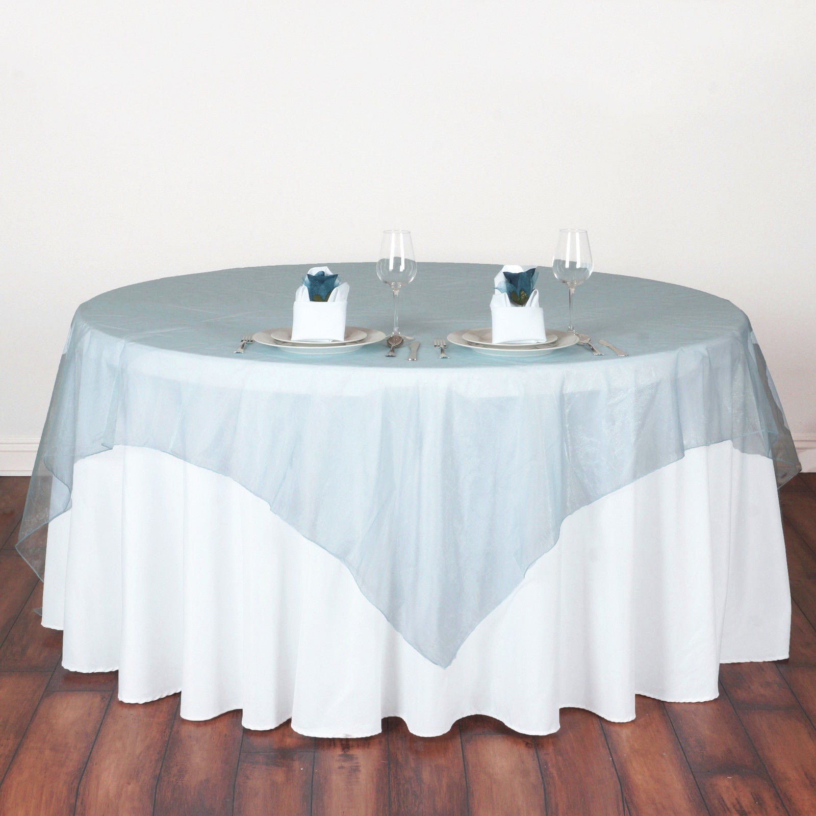 Organza 72"x72" Table Overlay Light Blue