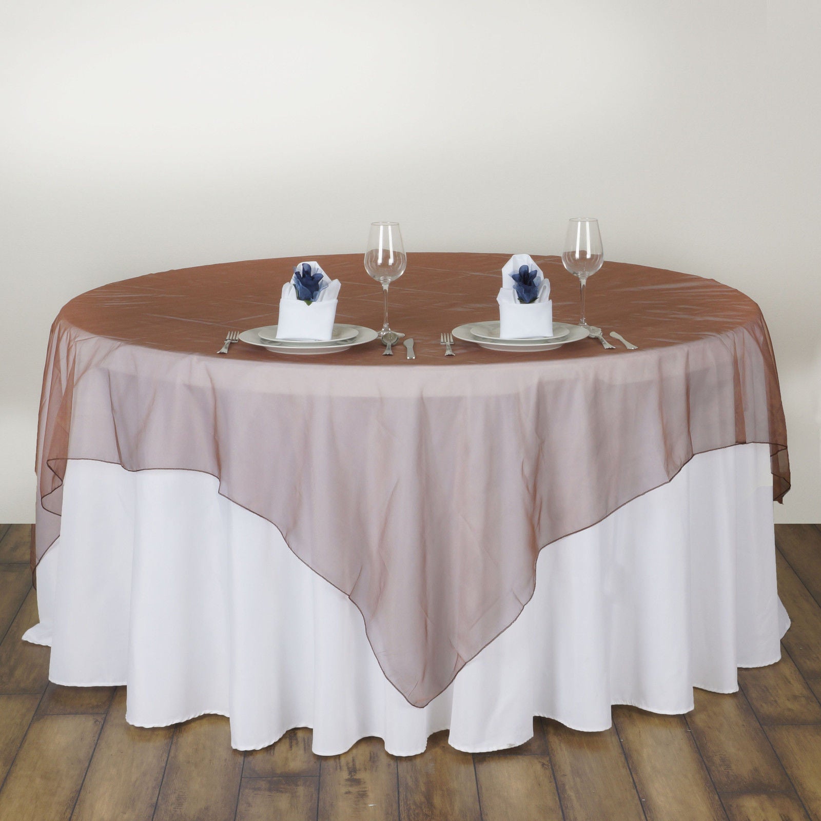 Organza 72"x72" Table Overlay Chocolate
