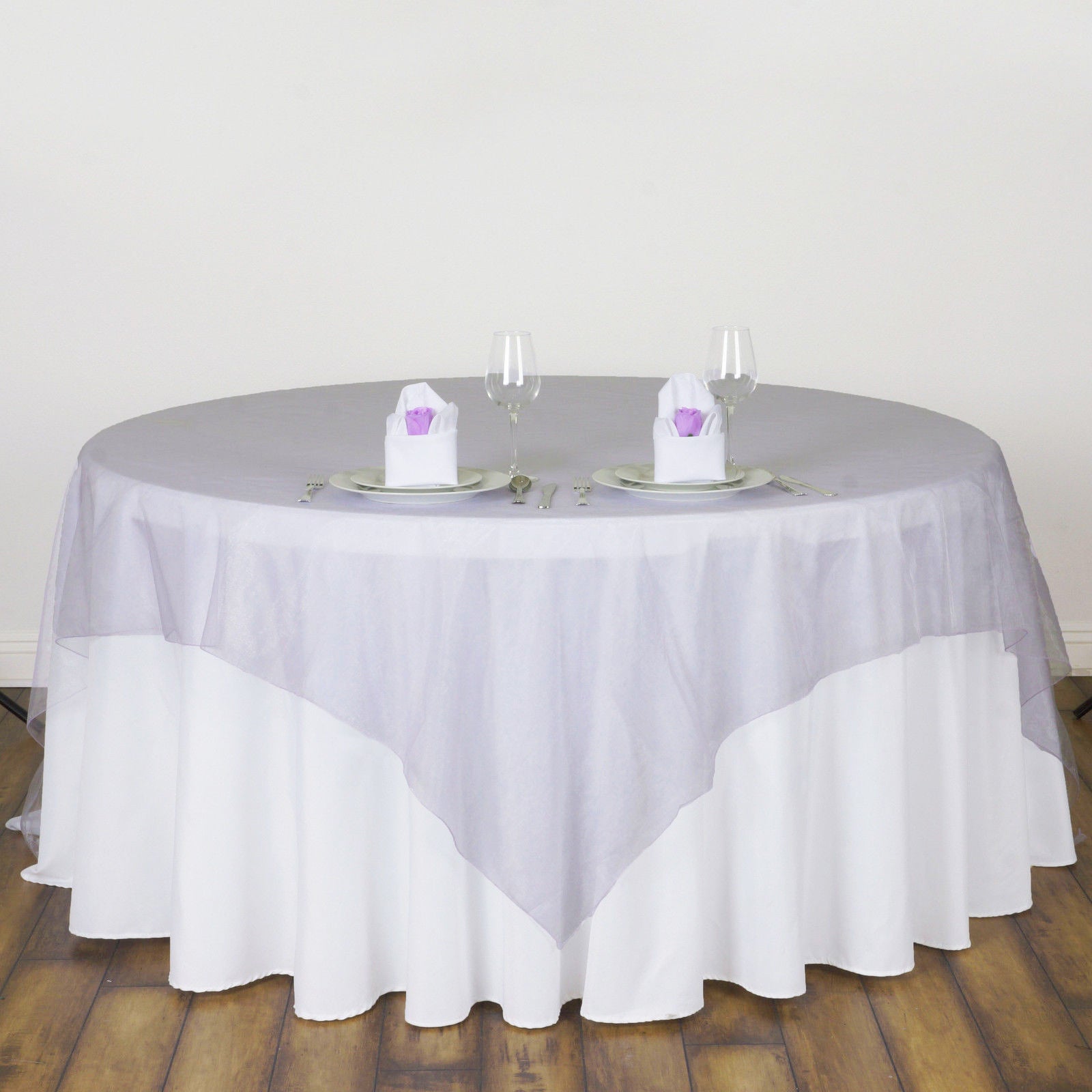 Organza 72"x72" Table Overlay Lavender Purple