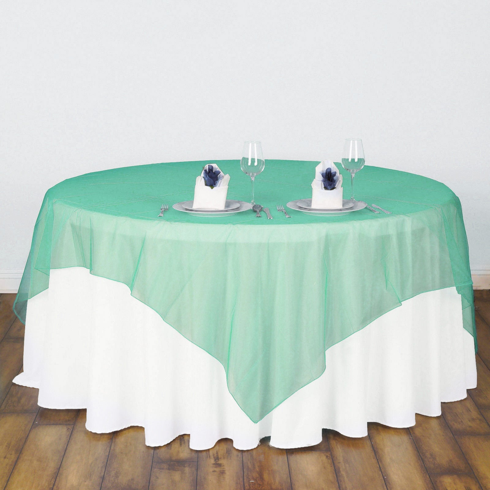 Organza 72"x72" Table Overlay Mint Green