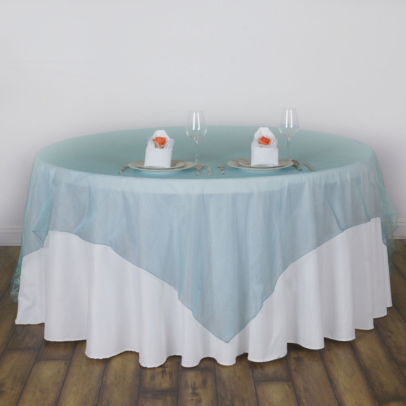 Organza 72"x72" Table Overlay Turquoise