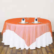Organza 72"x72" Table Overlay Coral Orange