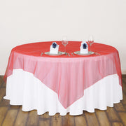 Organza 72"x72" Table Overlay Coral Red