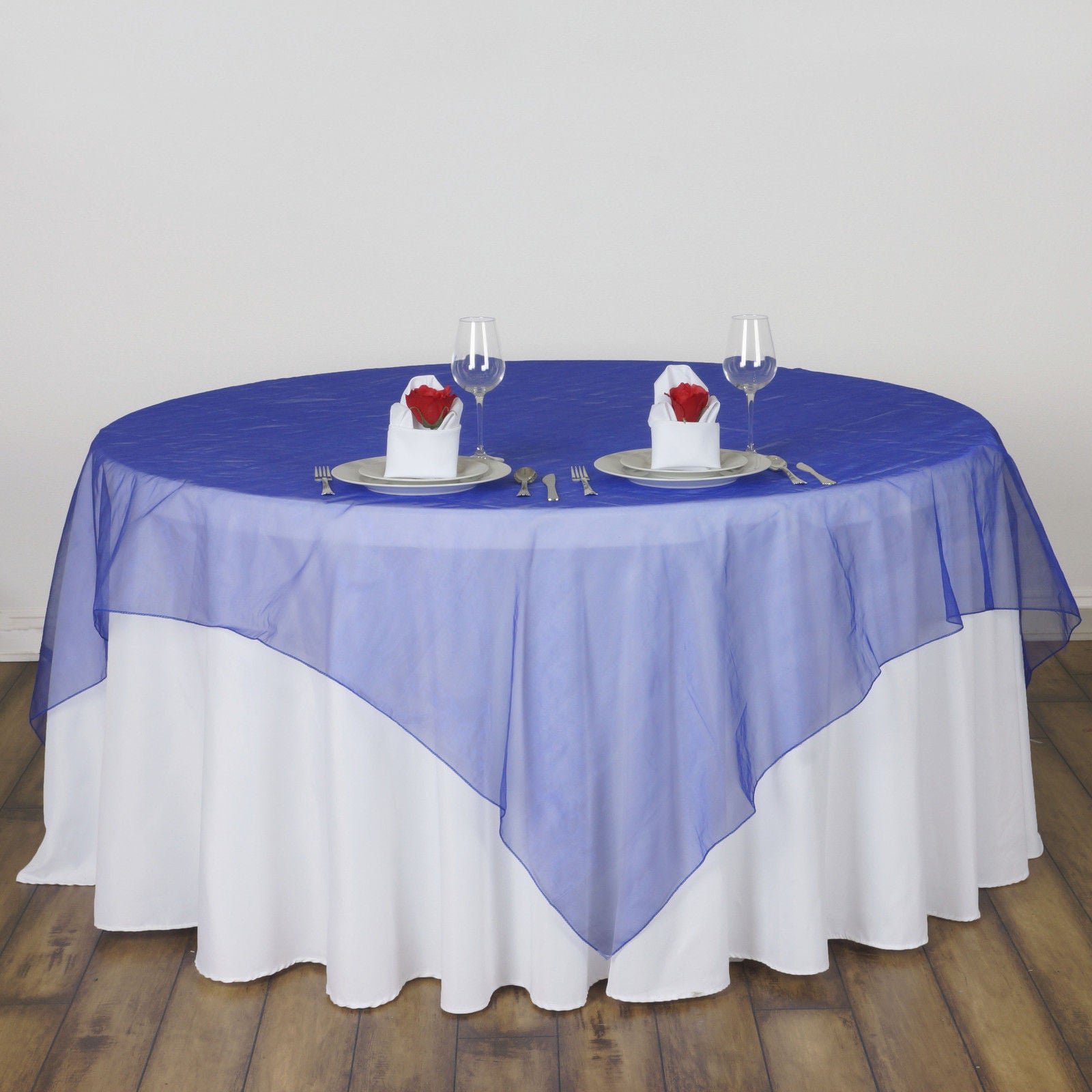 Organza 72"x72" Table Overlay Royal Blue