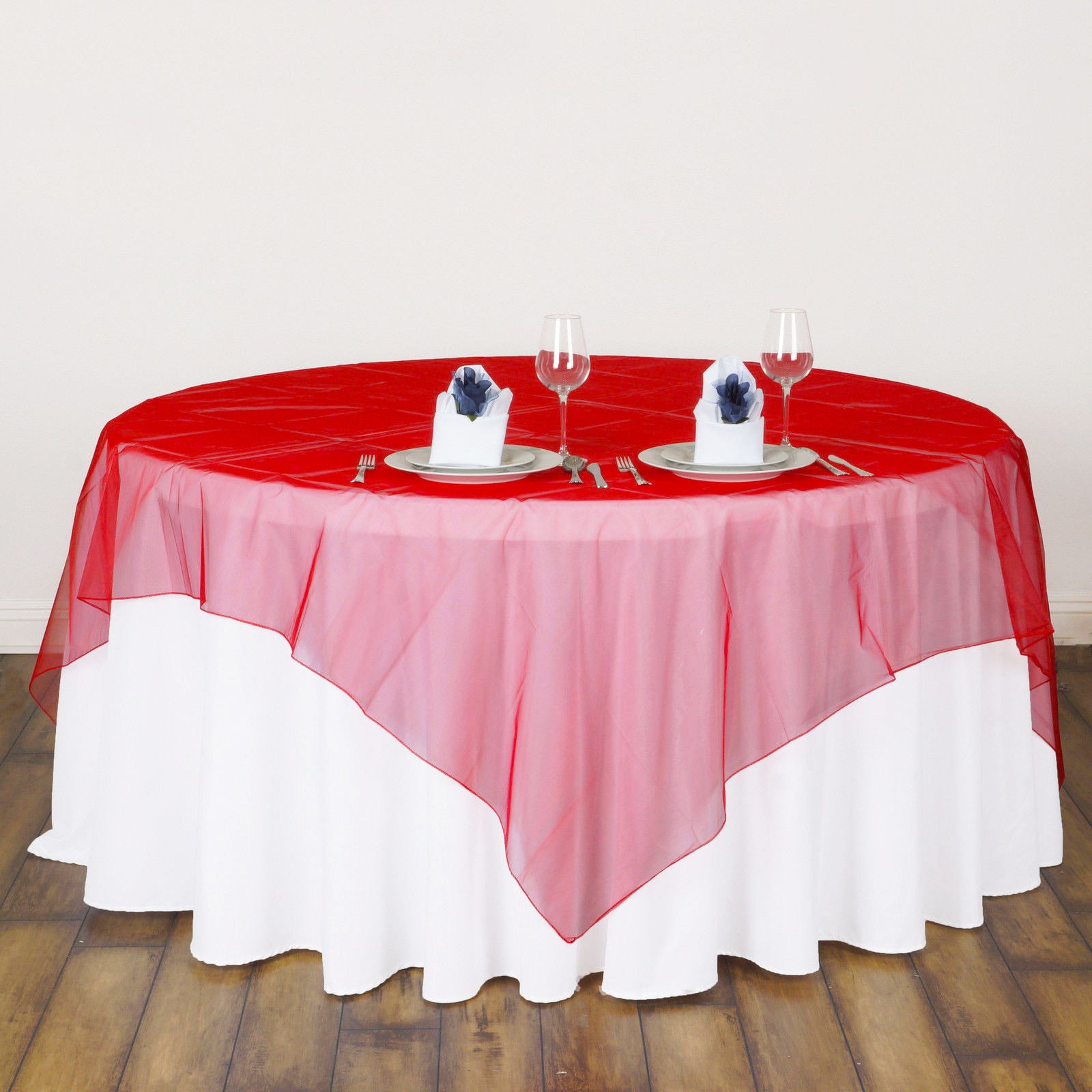 Organza 72"x72" Table Overlay Red