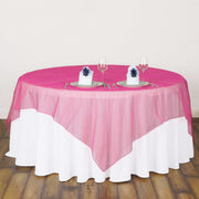 Organza 72"x72" Table Overlay Dark Pink