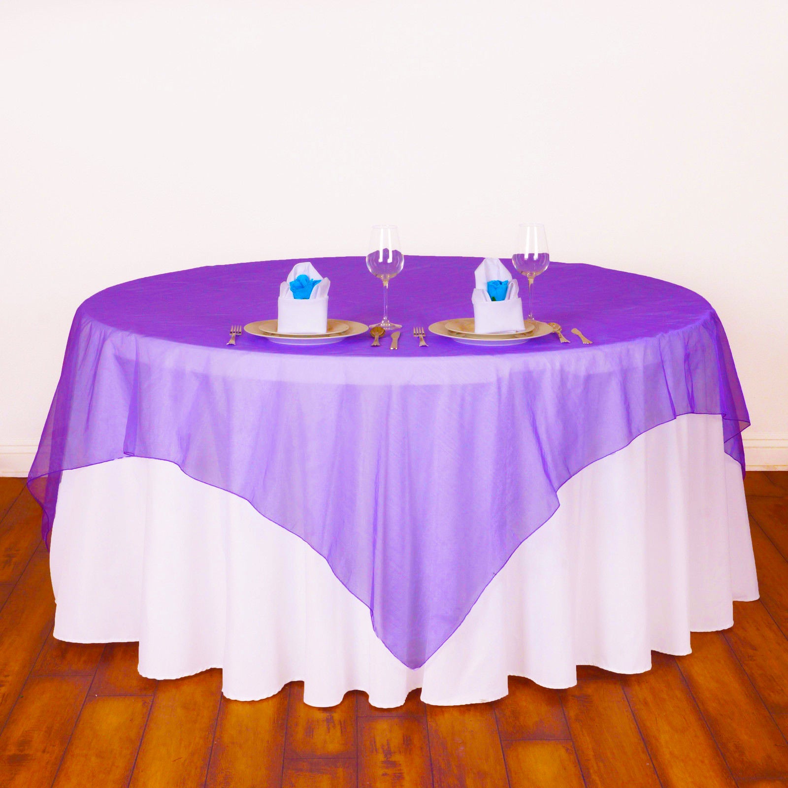 Organza 72"x72" Table Overlay Medium Purple