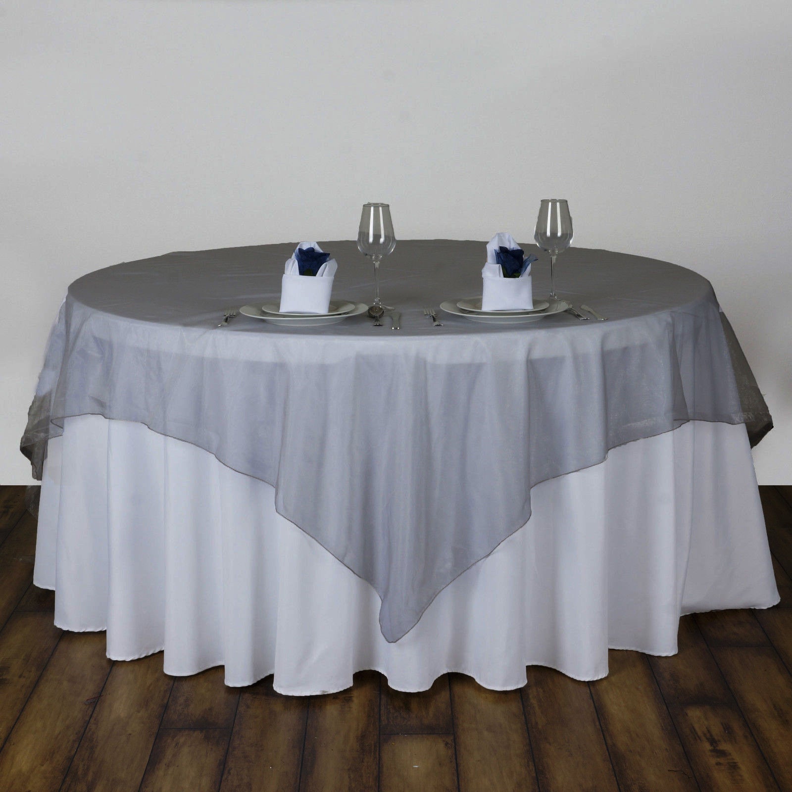 Organza 72"x72" Table Overlay Silver