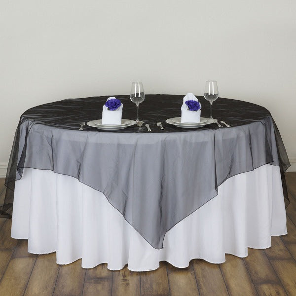 Organza 72"x72" Table Overlay Black