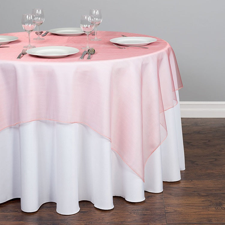 Organza Table Overlay 72"x72" Cream White