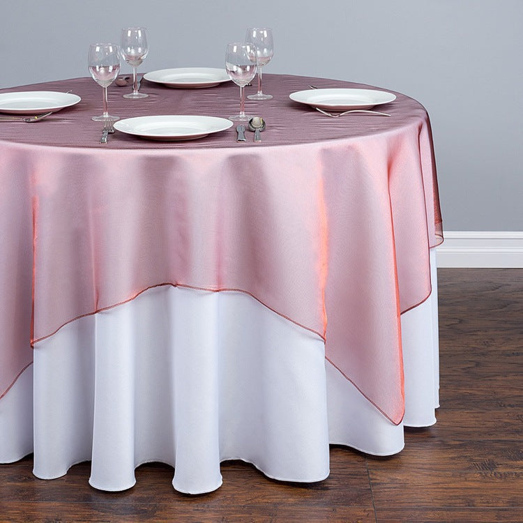 Organza Table Overlay 72"x72" Cream White