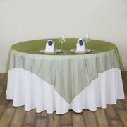 Organza 72"x72" Table Overlay Olive Green
