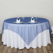 Organza 72"x72" Table Overlay Navy Blue