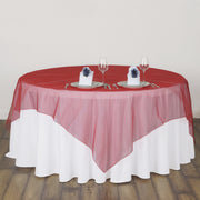 Organza 72"x72" Table Overlay Wine Red