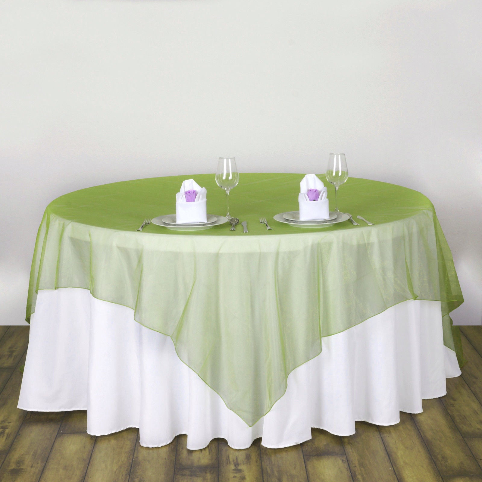 Organza 72"x72" Table Overlay Grass Green