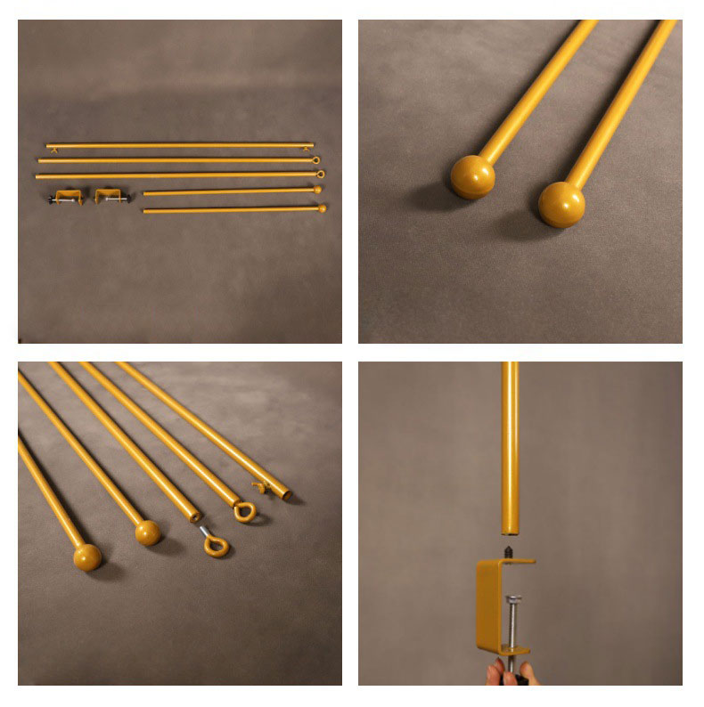 Over The Table Rod Stand 41" in Metal Gold with Clamps